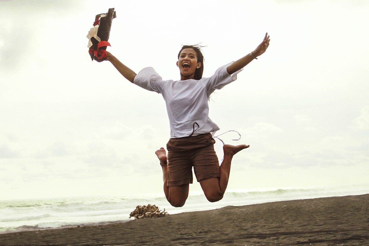 Girl Jump Happy Jumping Joy  - andreas_danang_a / Pixabay